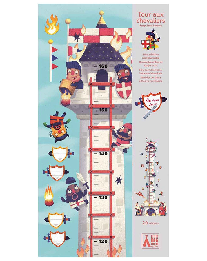 Wandsticker MESSLATTE KNIGHT‘S TOWER 29-teilig in bunt
