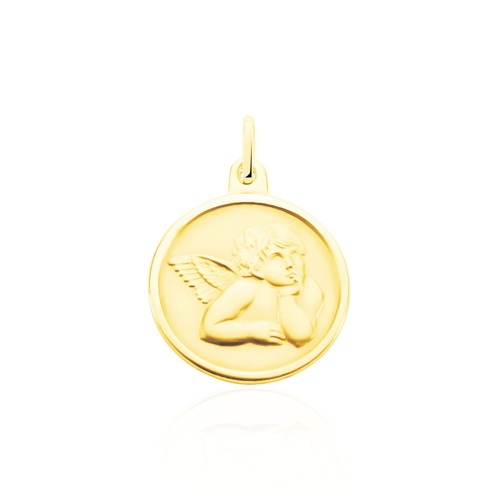 Pendentif Ange Rond Mat Or Jaune