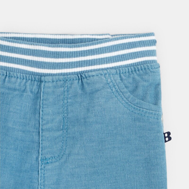 Pantalon velours milleraie taille élastiquée bleu bébé garçon Bleu