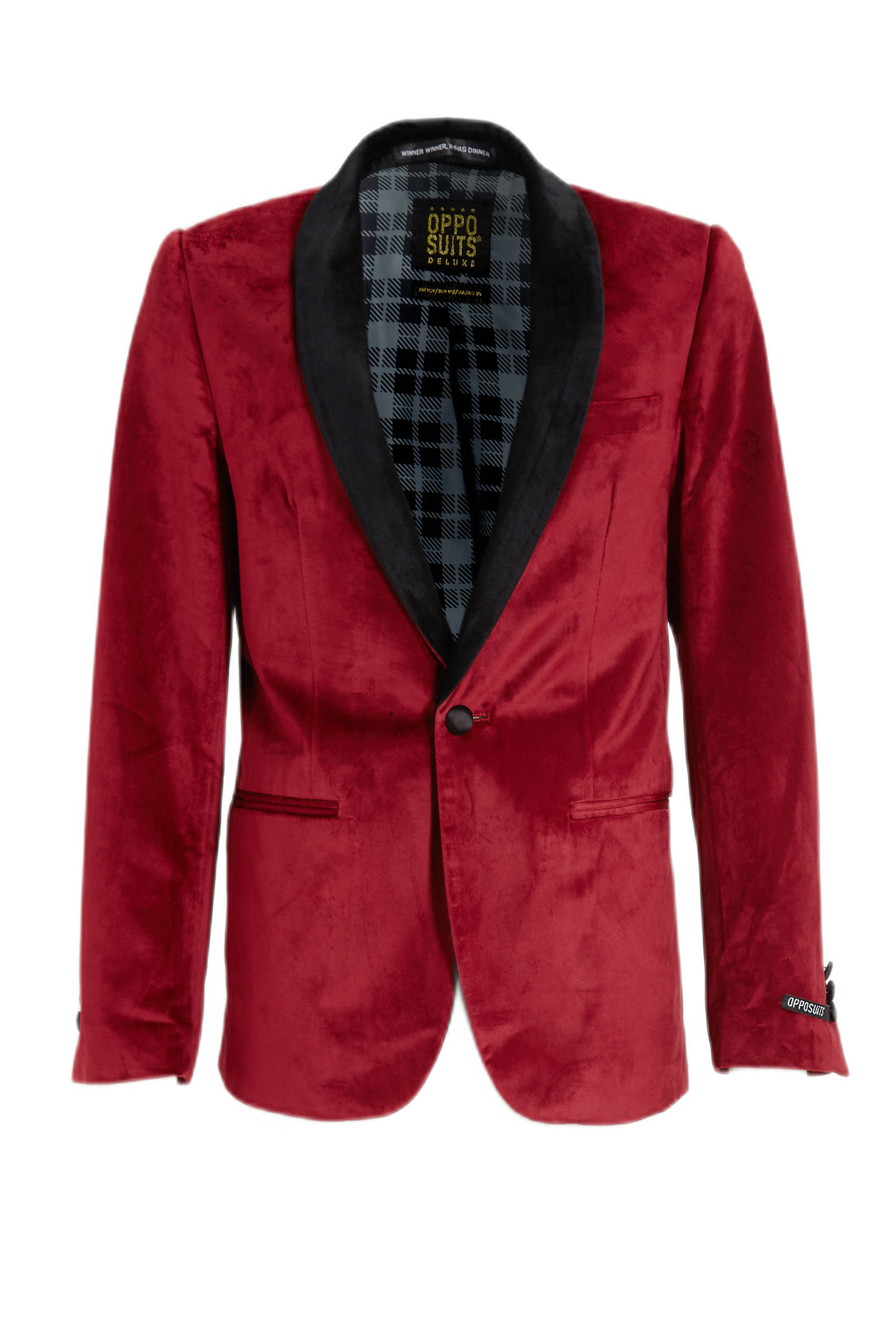 OppoSuits colbert Dinner Jacket rood/zwart