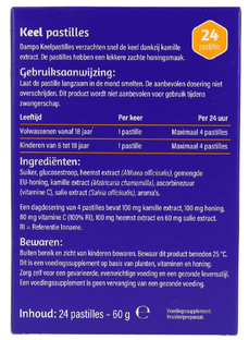 Dampo Keelpastilles Kamille, Honing & Vitamine C 24ST