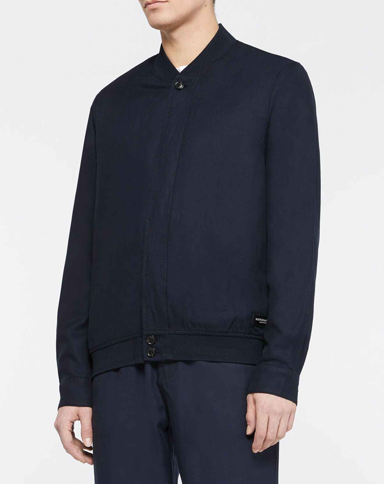 Scotch & Soda Blouson en Lin mélangé bleu marine