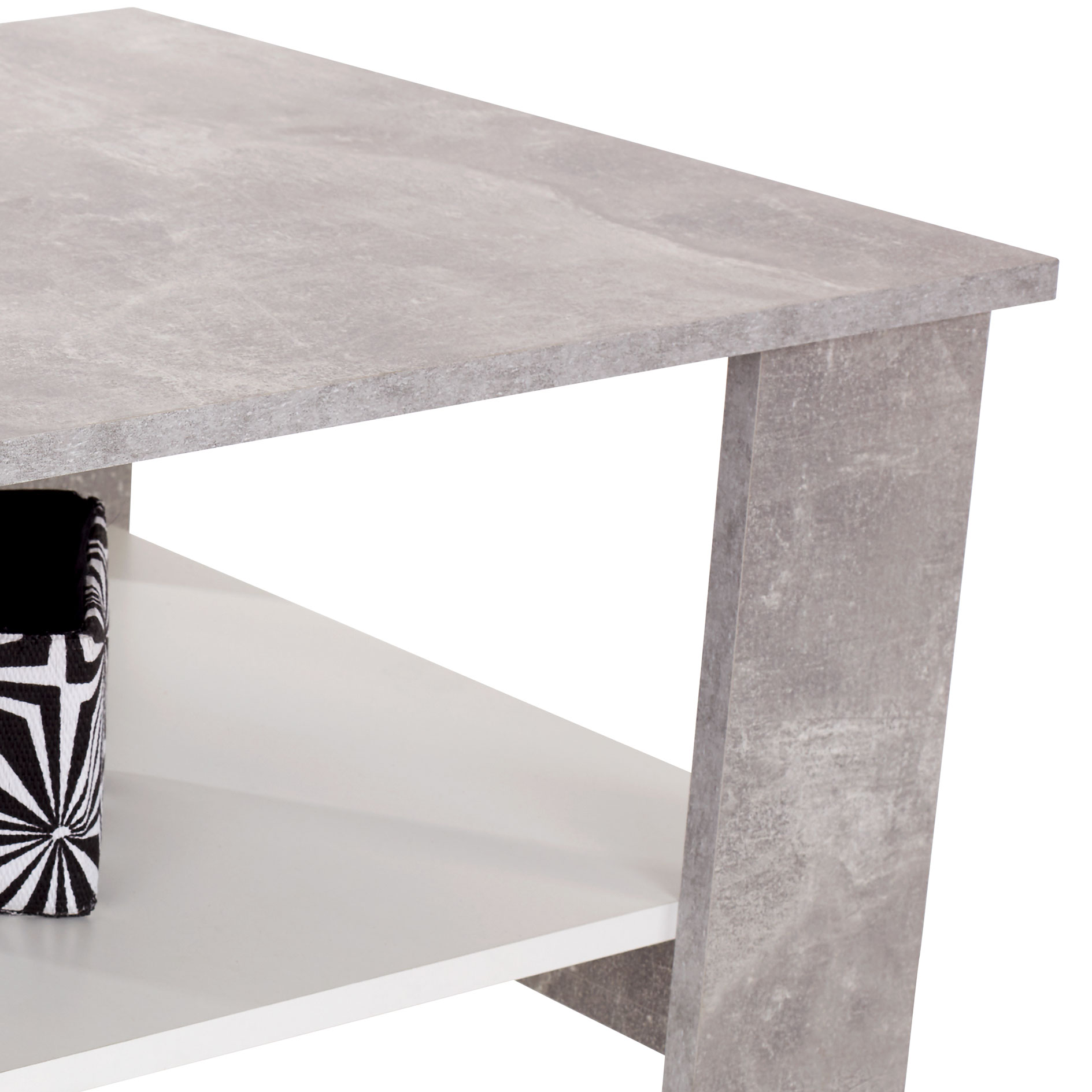 Couchtisch - Betonoptik-weiß - 90 cm breit
