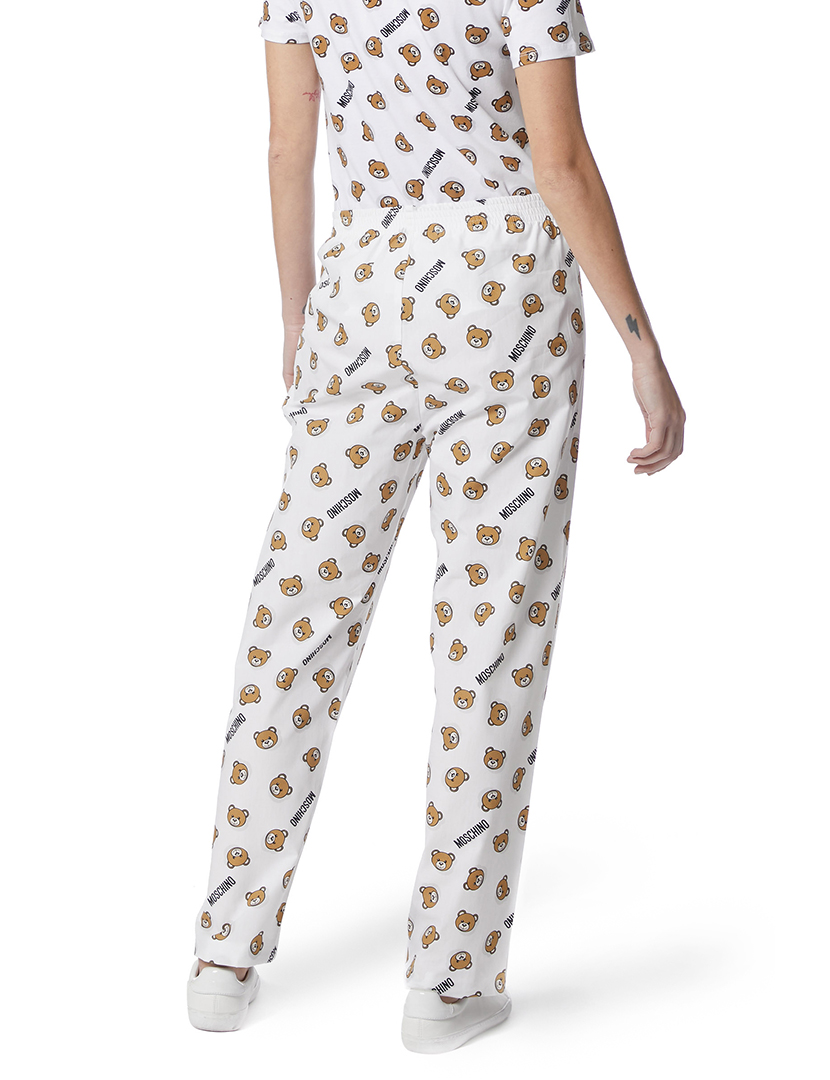 Ladies' White Pajama Pants with Print