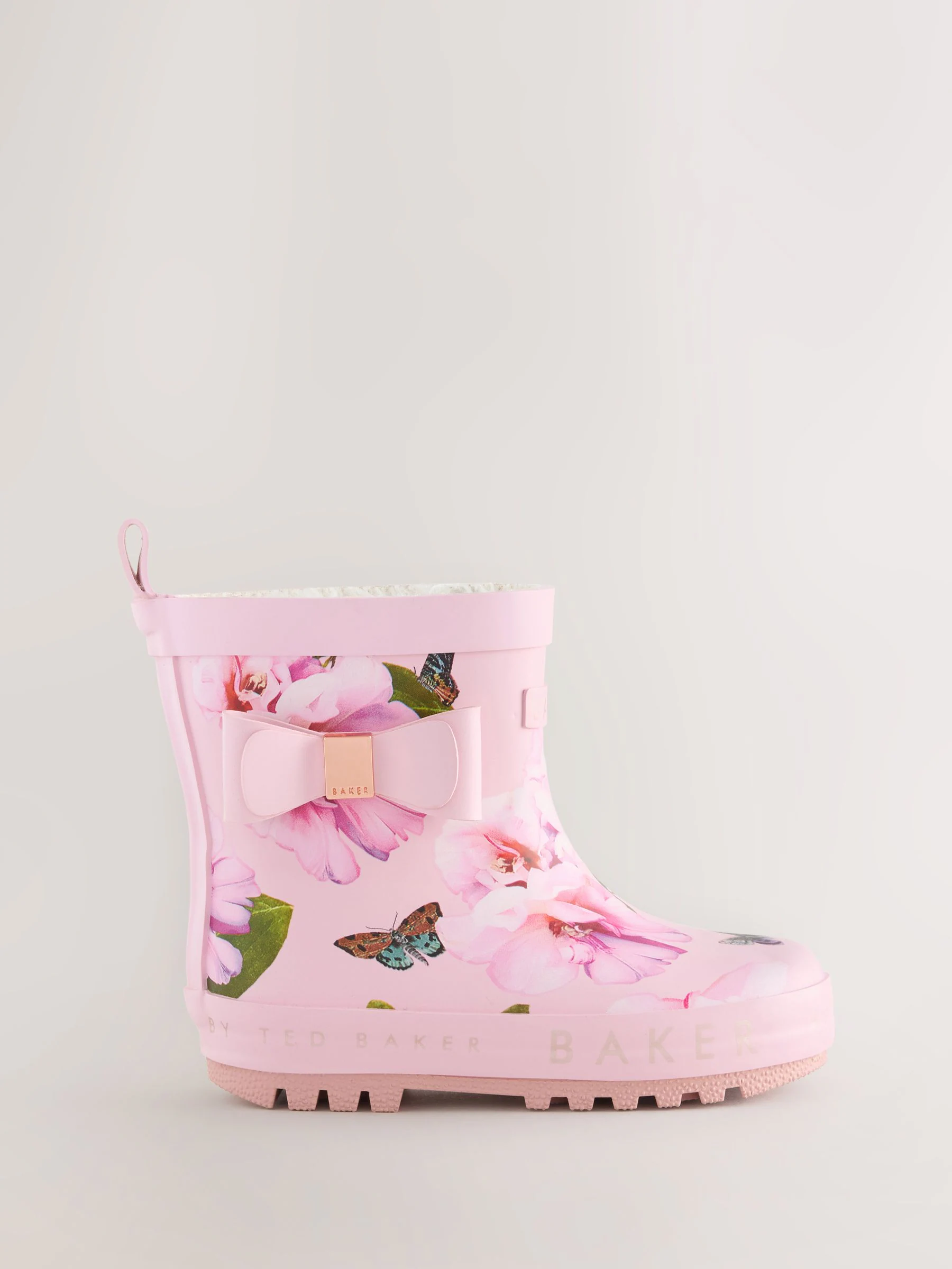 Roze - Baker by Ted Baker Girls Faux Fur Lined Welly Boots with Bow