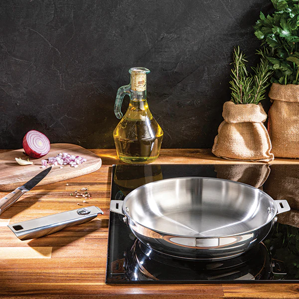 Poêle tout inox Clips’inox 28 cm Mathon