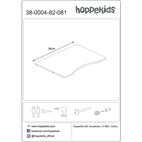 Hoppekids Storey skriveplade 80 cm