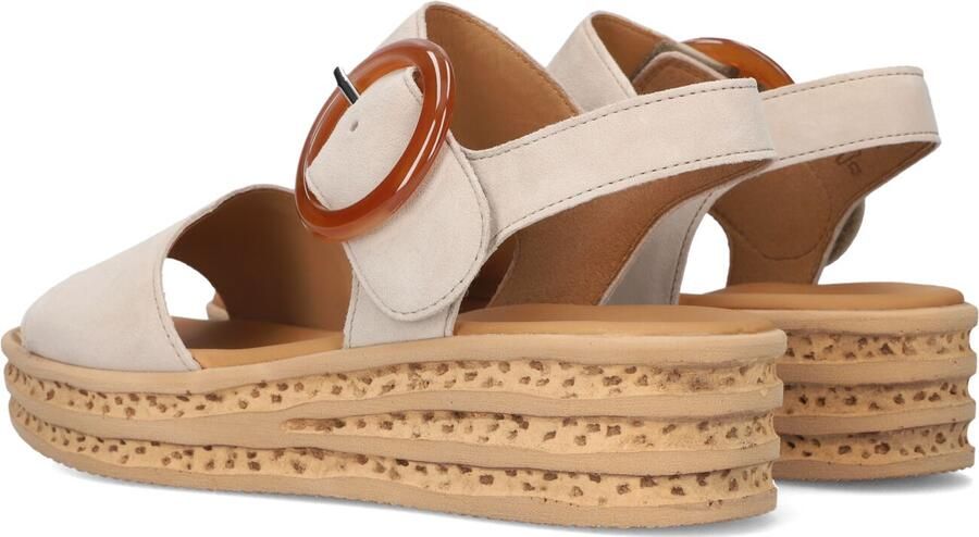 Gabor Dames Sandalen met hak 550 Beige Suède Plateauzool