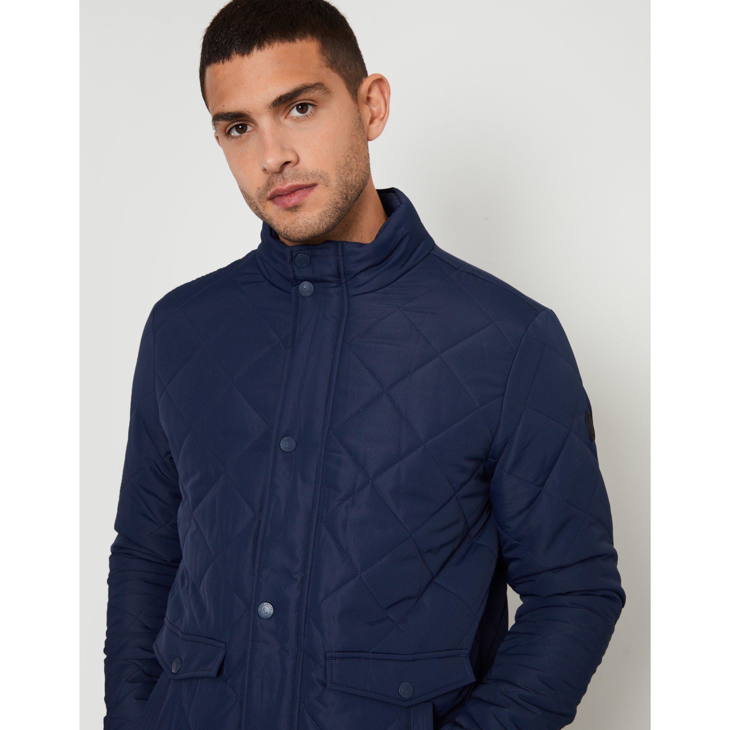 Threadbare TB Funnel Neck Diamond Quilted Jacket