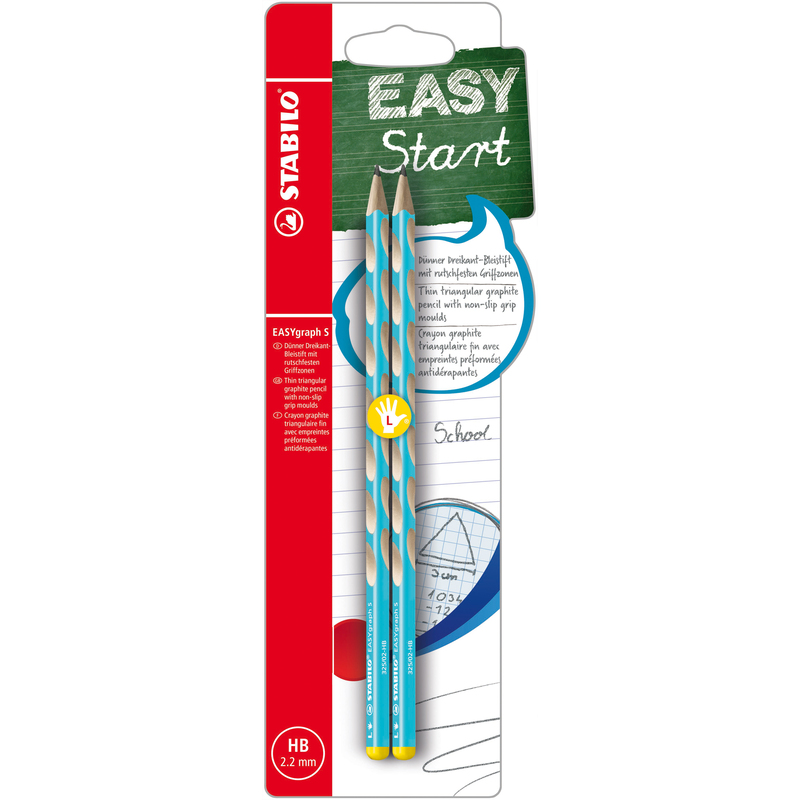 Stabilo Bleistift EASYgraph S, für Linkshänder, 2 Stück, HB, blau