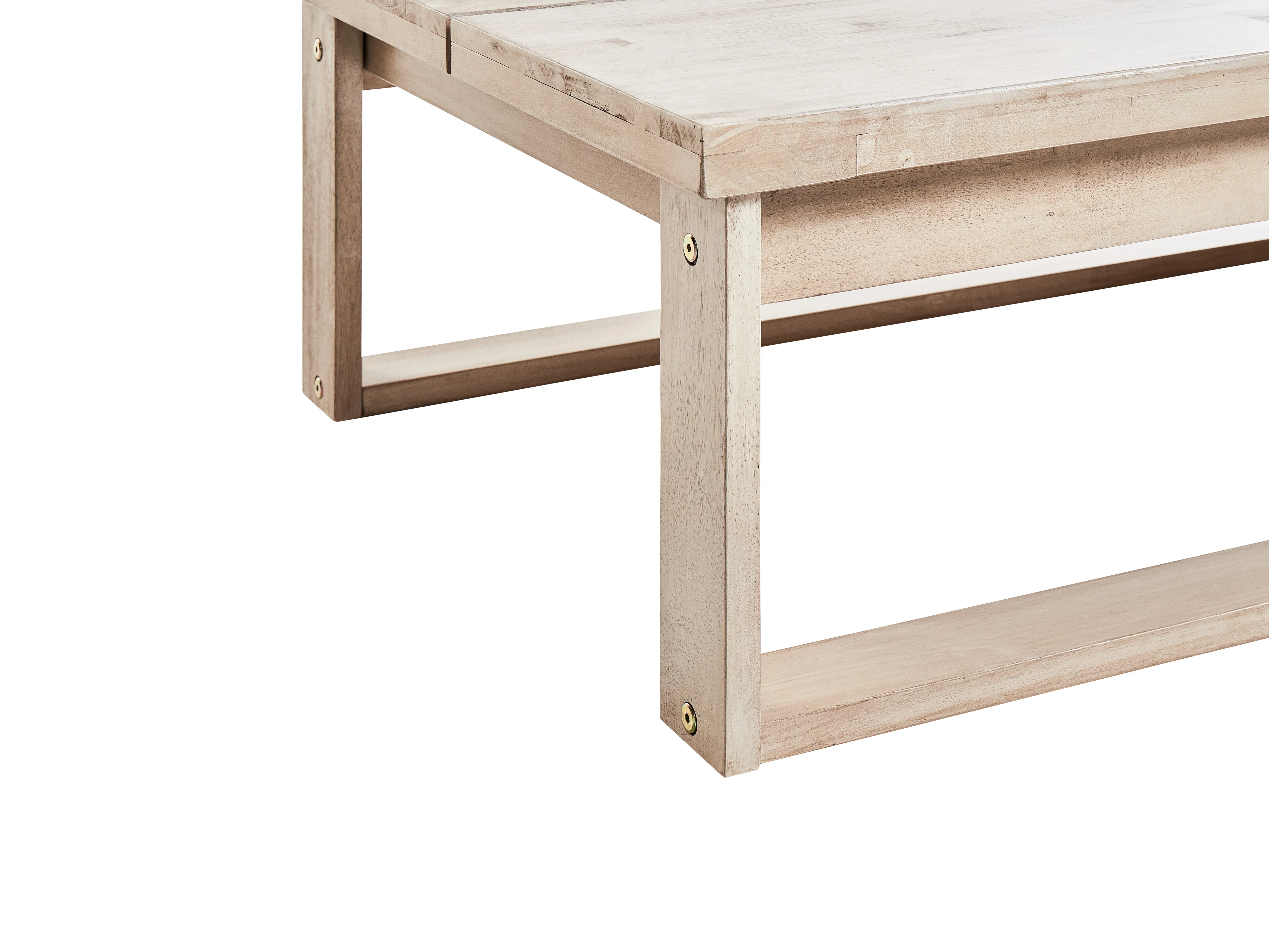 Set van 2 ligstoelen met kussens AZZANELLO Acaciahout Gebroken wit