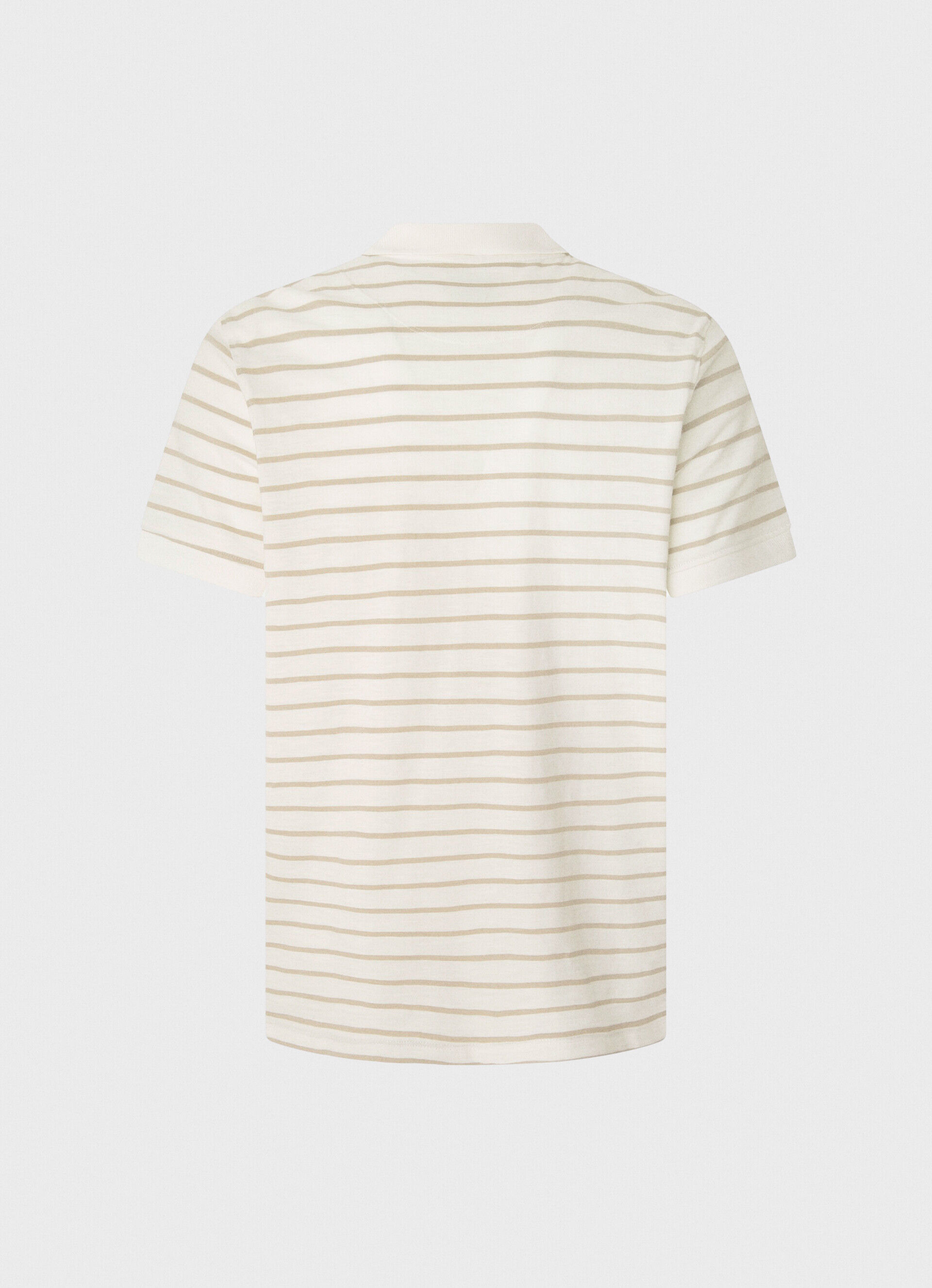 Camisa polo com estampa listrada - branco-creme