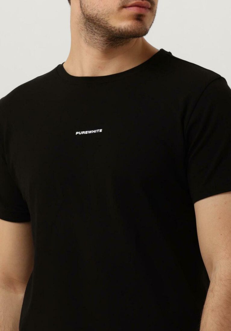 PUREWHITE zwarte purewhite t-shirt tshirt with small logo on chest and big back print