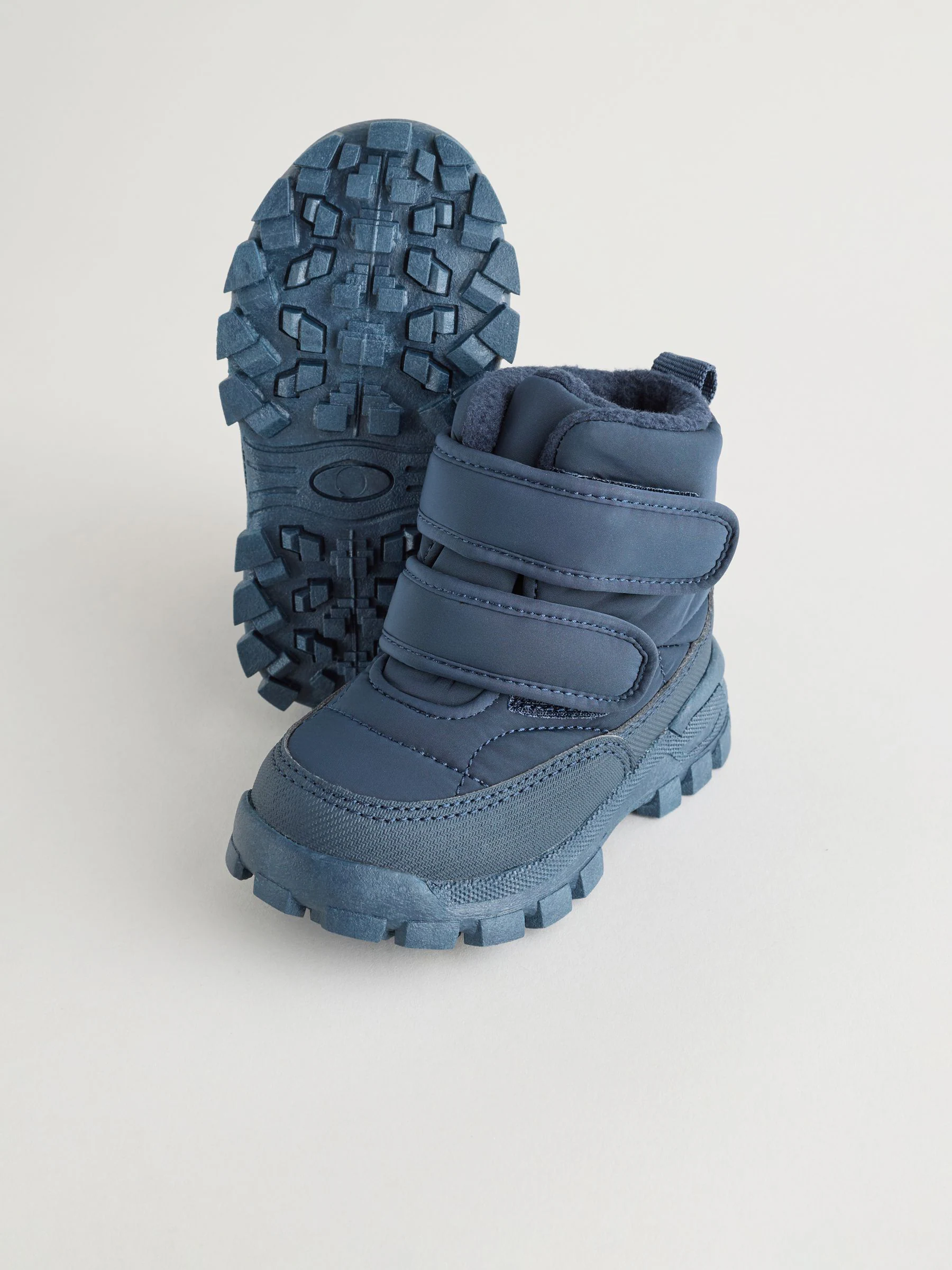 Marineblauw - Gewatteerde laarzen met klittenbandsluiting
