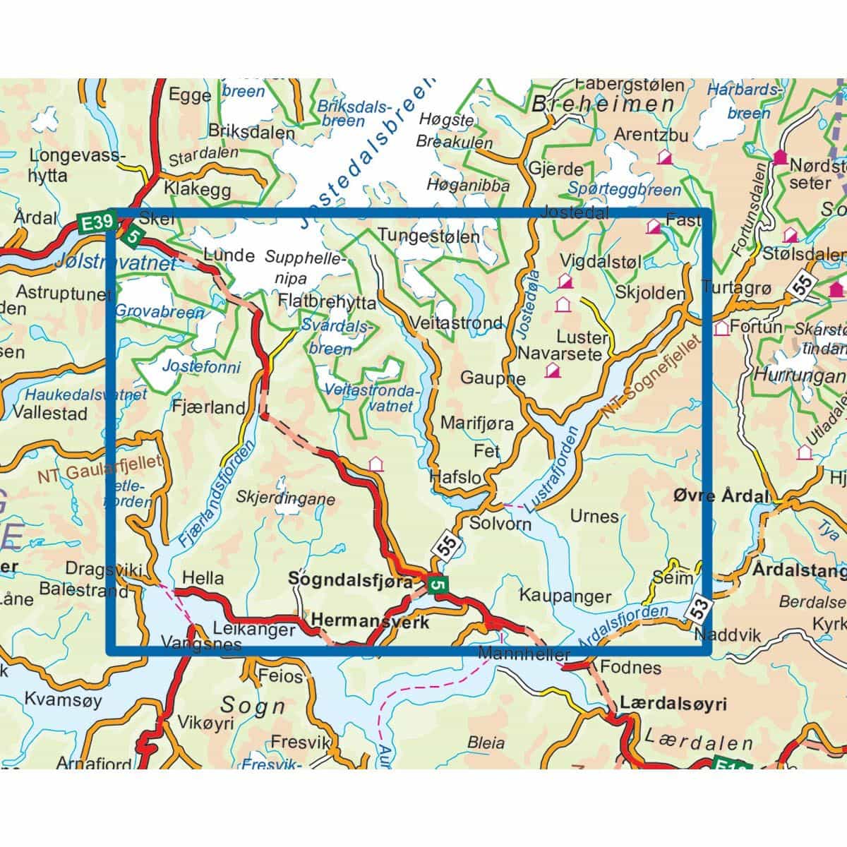 Nordeca Topo 3000 1:50 000 Sogndal - Leikanger