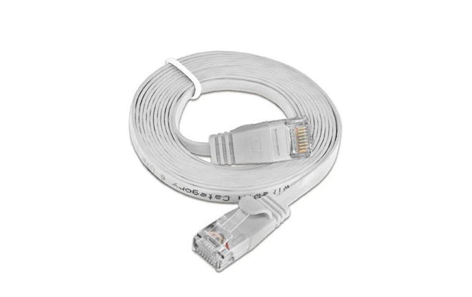 Slimpatchkabel RJ-45 - RJ-45, Cat 6, UTP, 1.5 m, WeissUnscreened/Unshielded Twisted-Pair-Kabel (UTP) mit Klinkenschutz