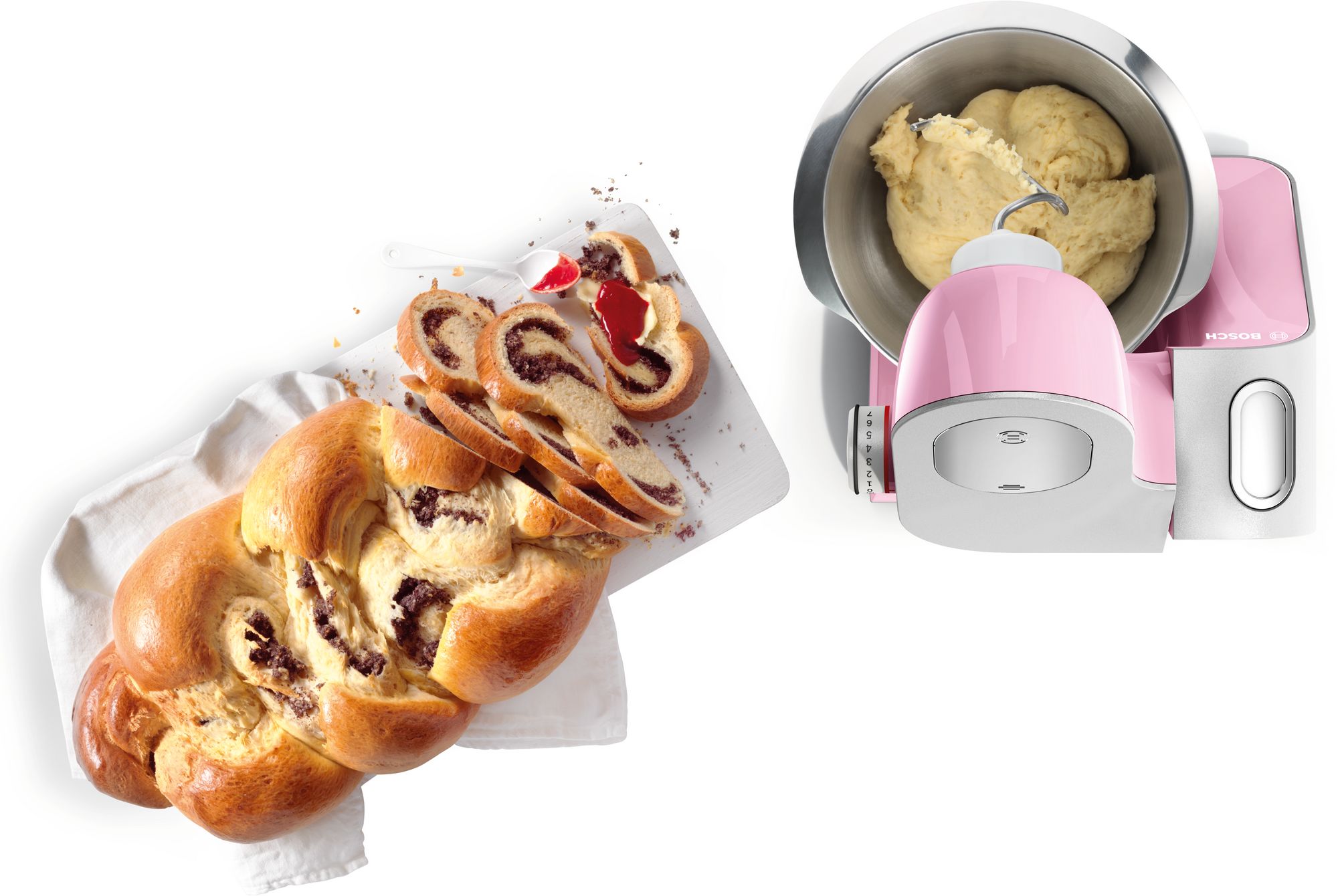 PRODUTO RECONDICIONADO # Robô de Cozinha Série 4 MUM 5 1000W Rosa, Prata MUM58K20--B