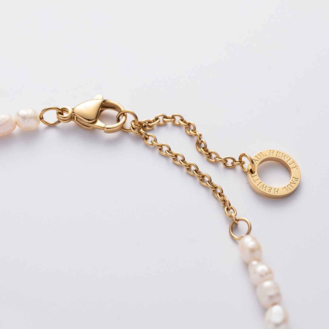 Paul Hewitt Charm-Halskette Pearl Marinium Ocean Steel Goldig