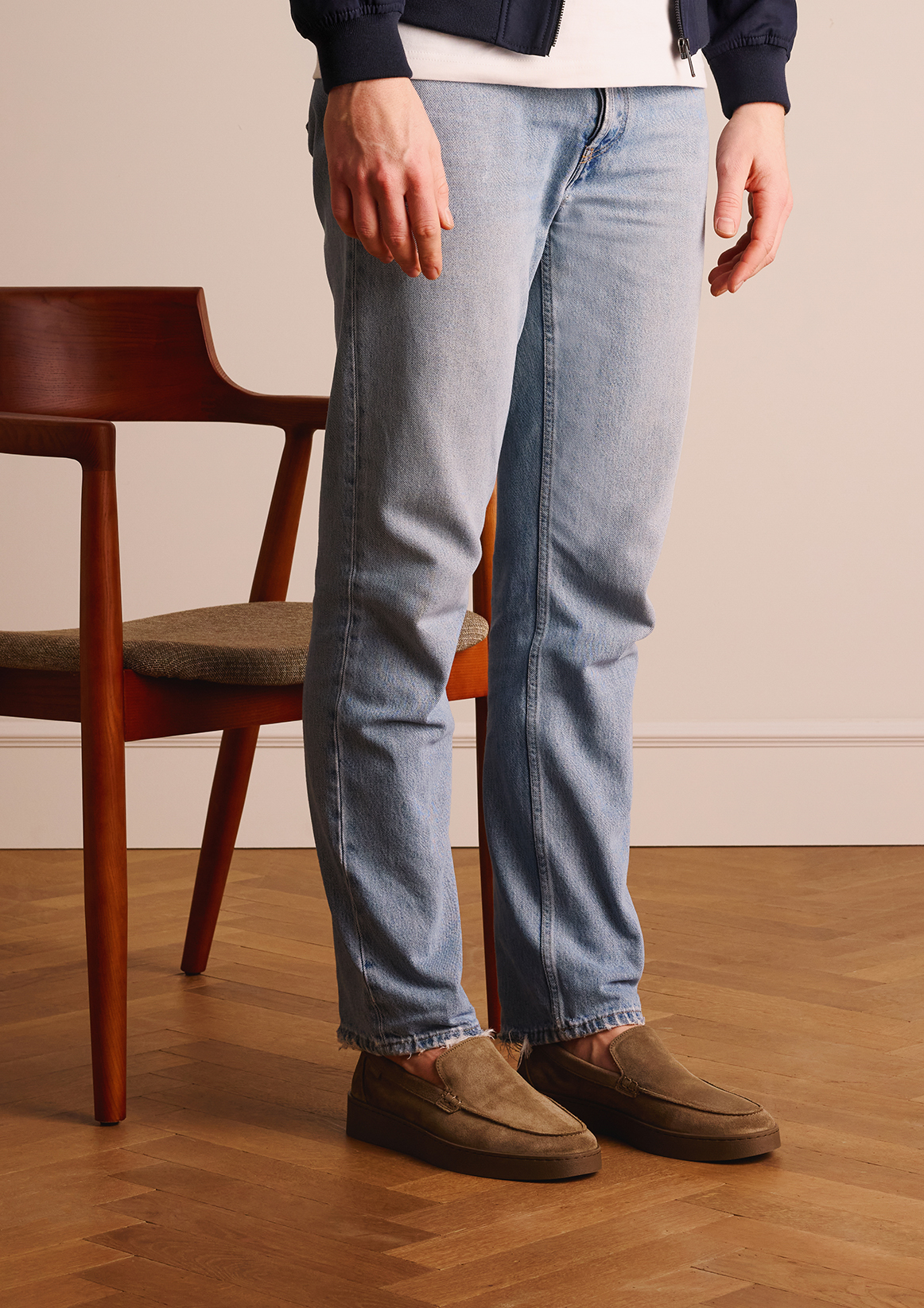 Taupe suède loafers
