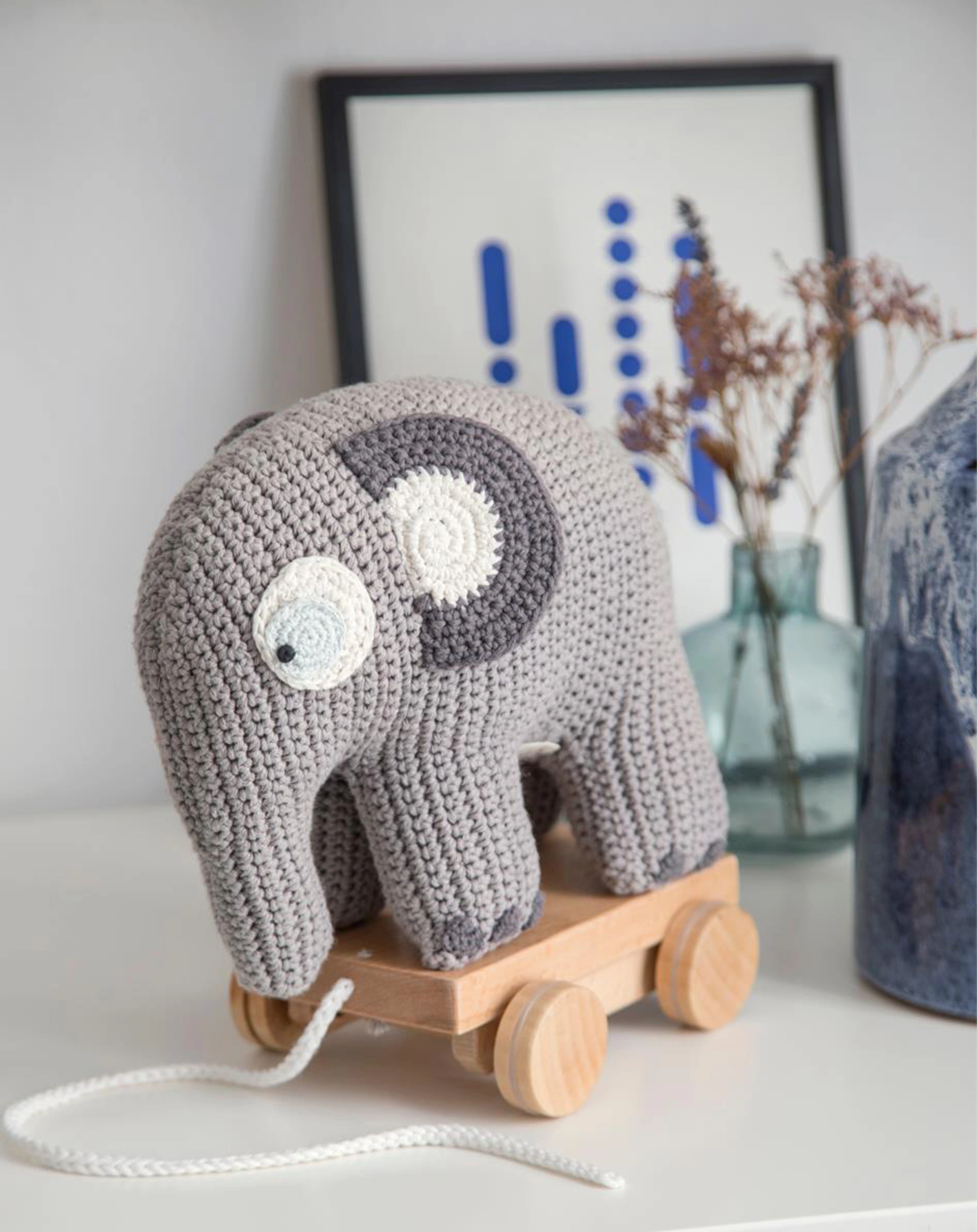 Nachziehtier FANTO DER ELEFANT in classic grey