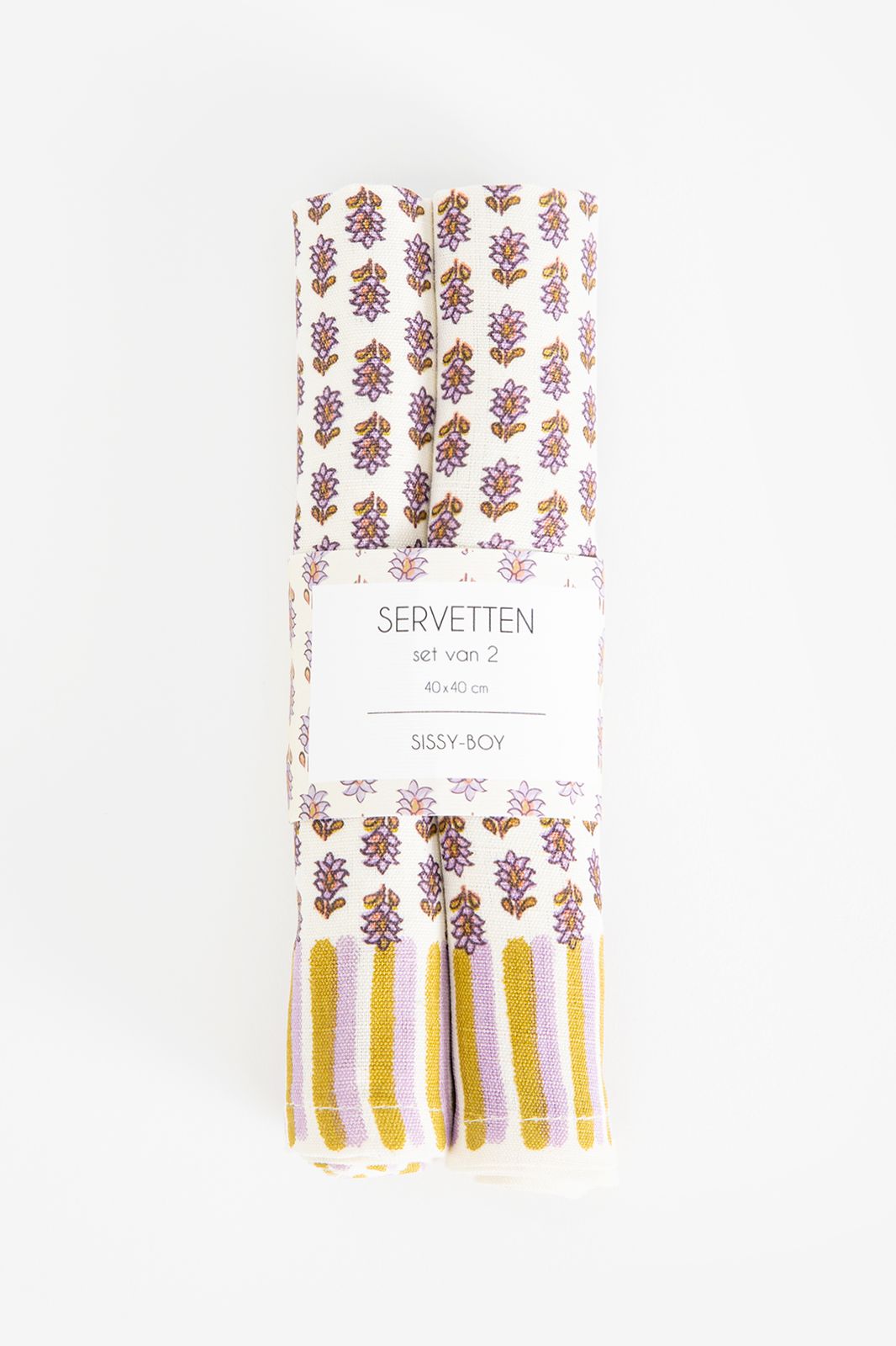 Set van 2 servetten met multicolor print