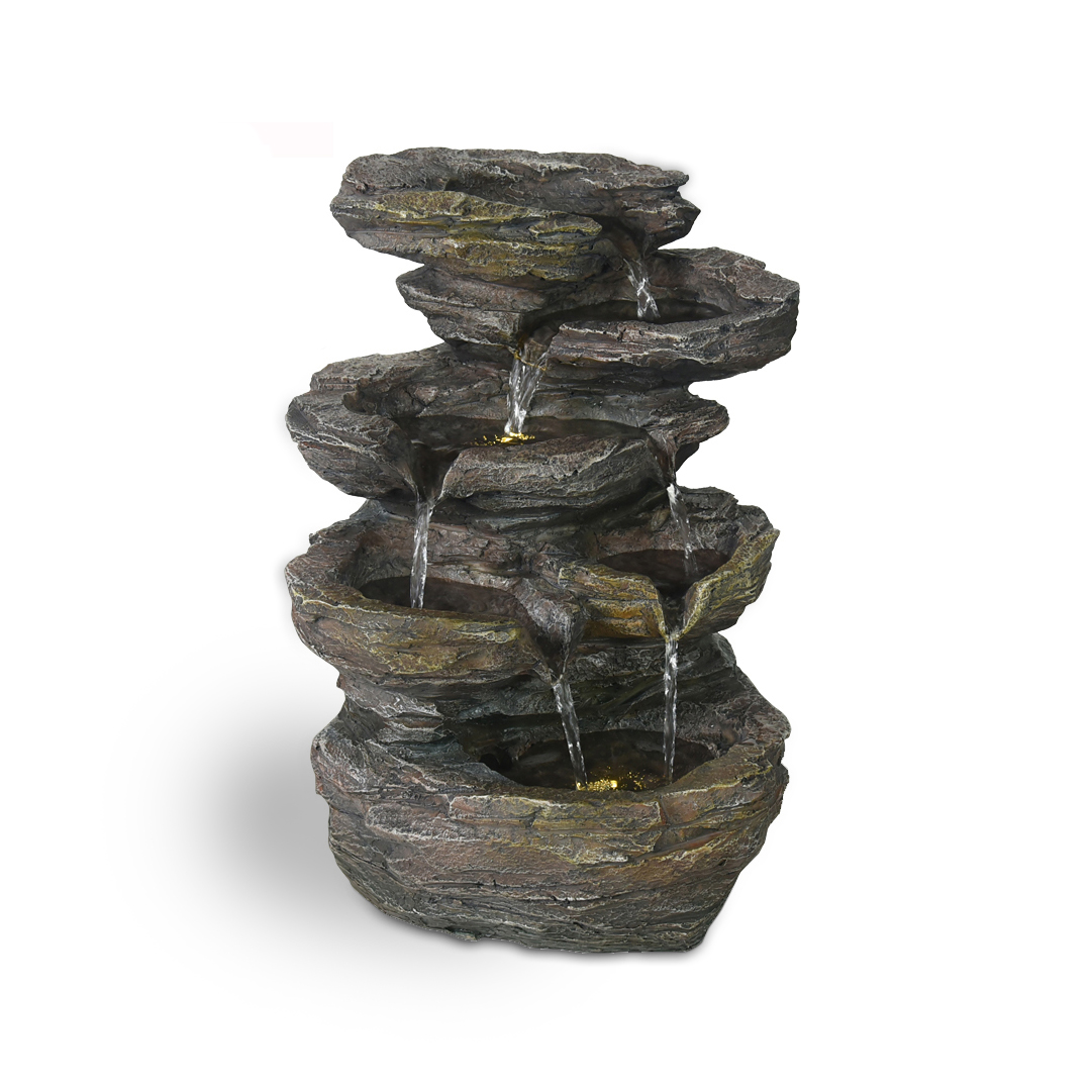 Wasserspiel mit Beleuchtung, B 27 cm, T 23 cm, H 39 cm von fischer's lagerhaus