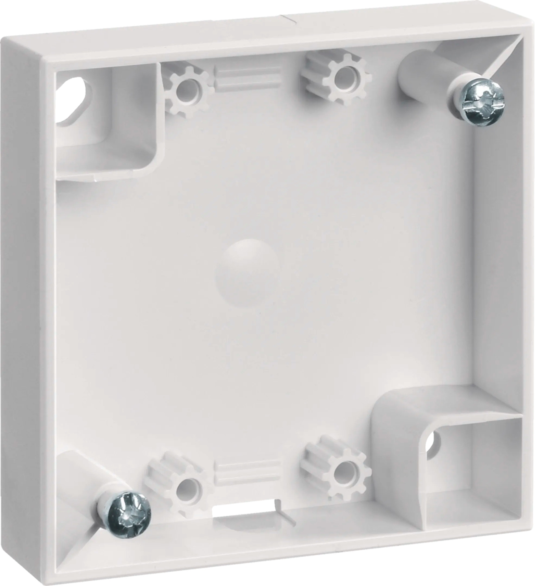 Aufbaugehäuse flach AP Integro Flow/Pure Polarweiß glänzend ohne Zugentlastung