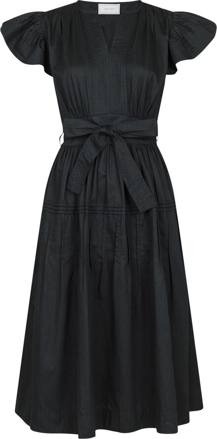 Neo Noir Marine Cotton Satin Dress Black
