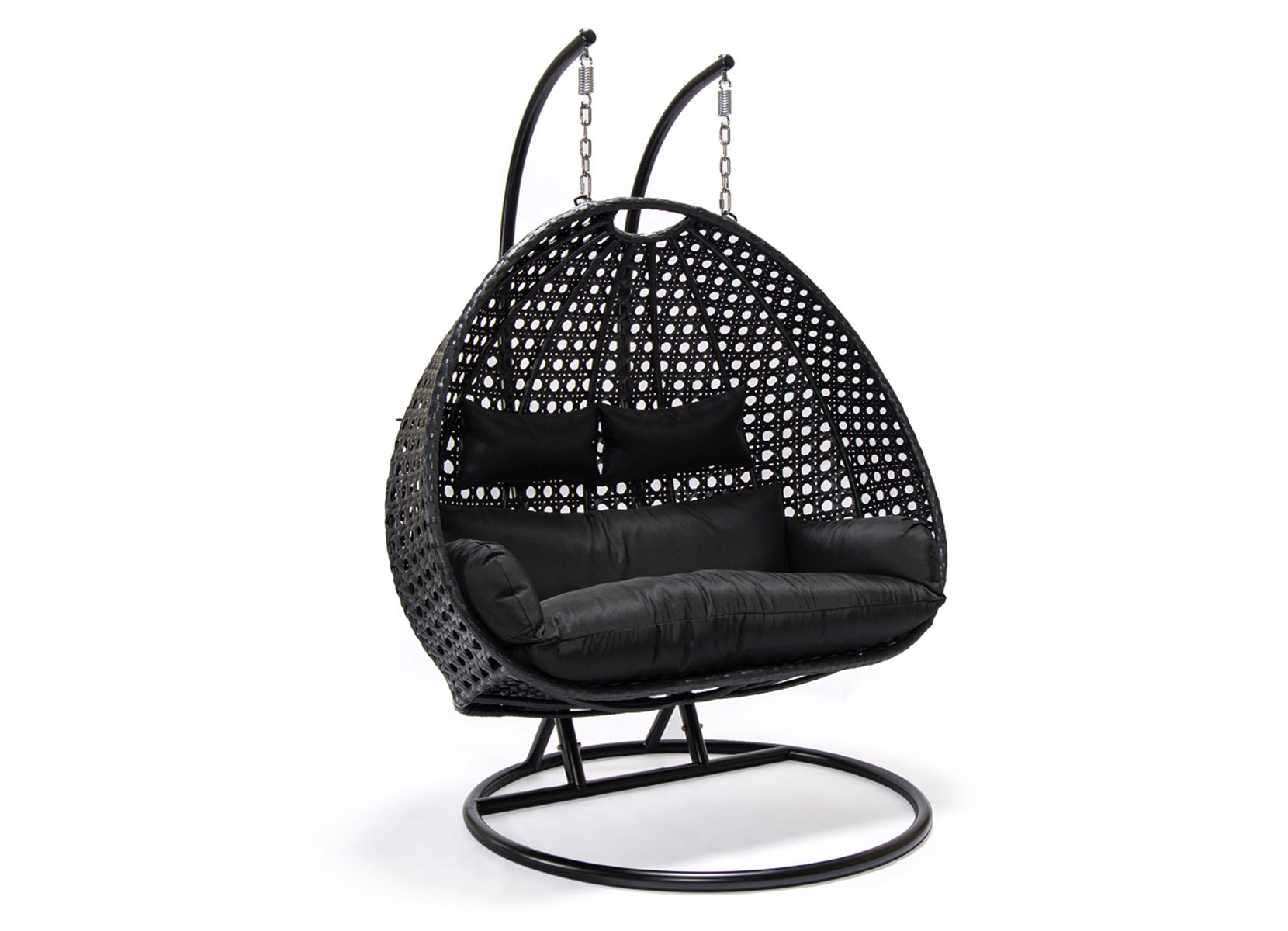 Home Deluxe TWIN Polyrattan-Hängesessel für 2 Personen Schwarz