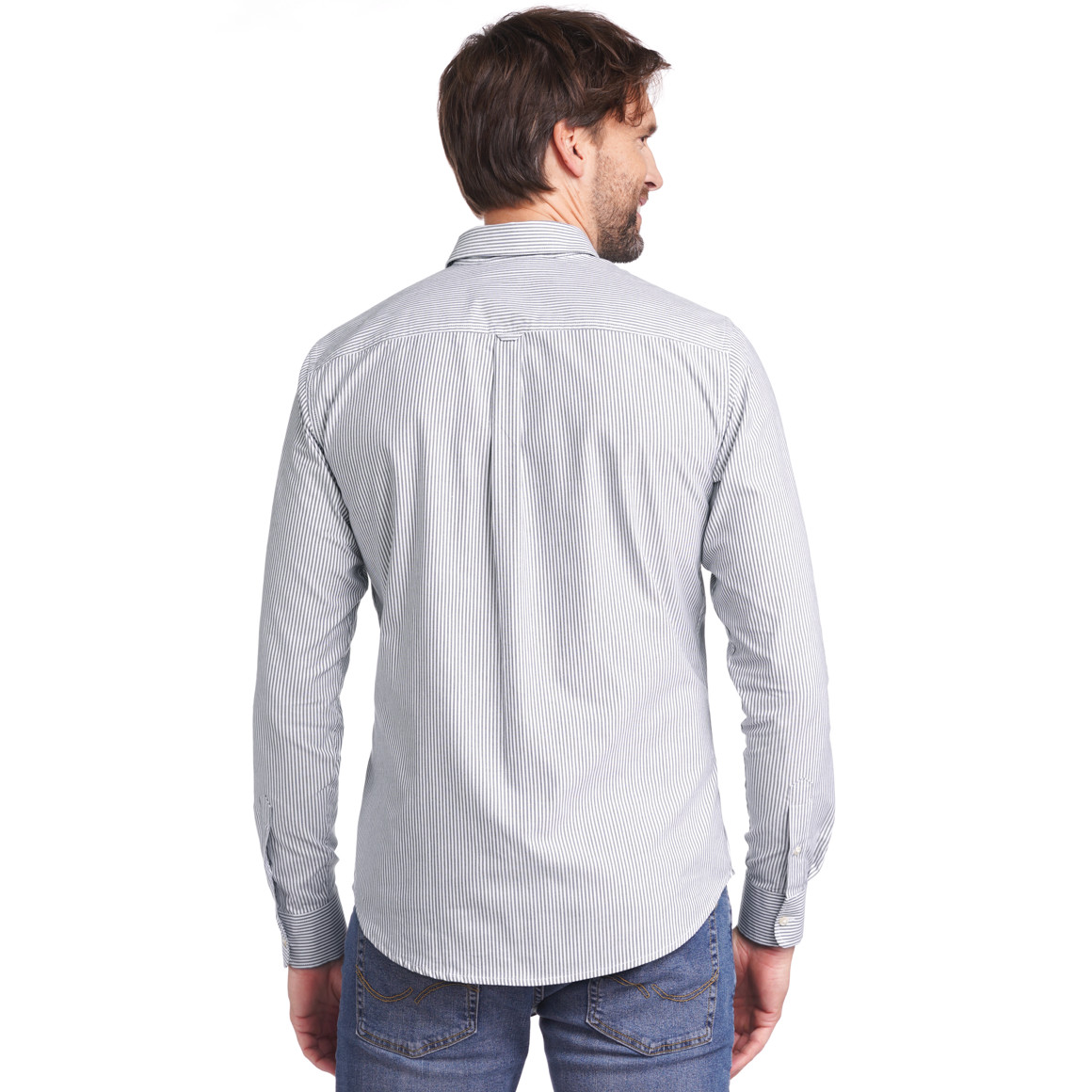 Jonas Nielsen Herren Hemd mit Button-down-Kragen dunkelblau / weiss