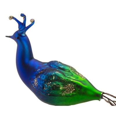 Lauschaer Glas Pfau traditionell, Blau
