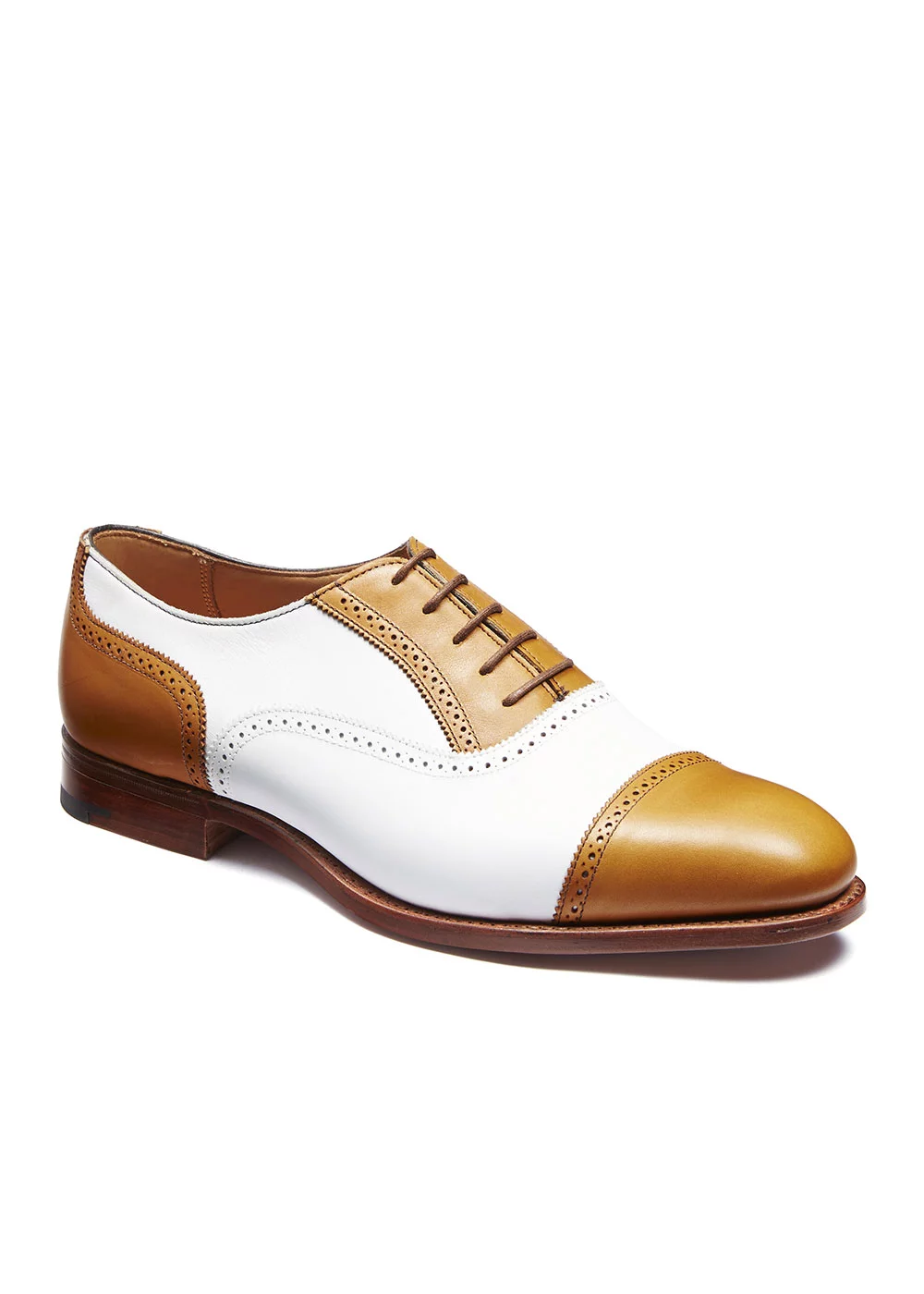 RICHELIEU SITWELL BICOLORE BLANC ET CAMEL