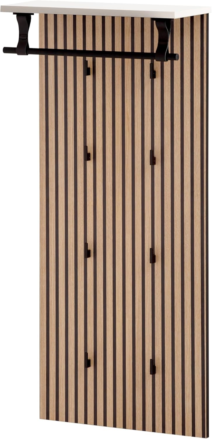 Schildmeyer Loft Hakenpaneel 157121, Mattweiß/Akustikpaneel Optik, 50 x 20,9 x 110,6 cm