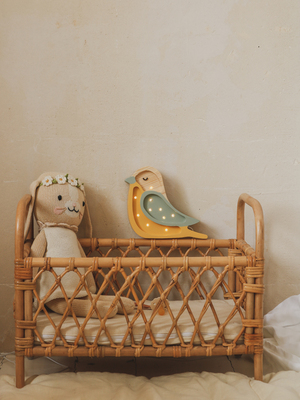 Little Lights Mini Lampe Fugl, Khaki/Light Mustard