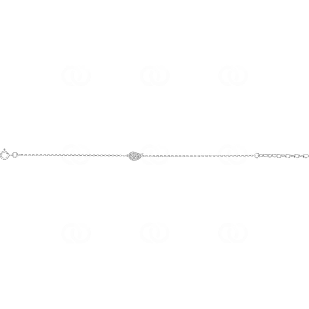 Armband 925 Silber rhodiniert mit Zirkonia 19cm