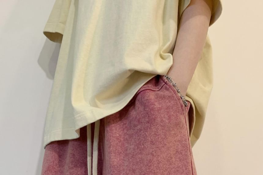emeisa - Gewassen wijde shorts met trekkoord in de taille