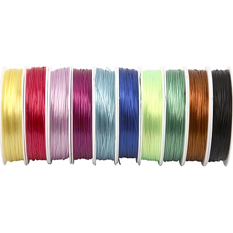 Elastiksnor 10 stk. af 25 meter - assorteret