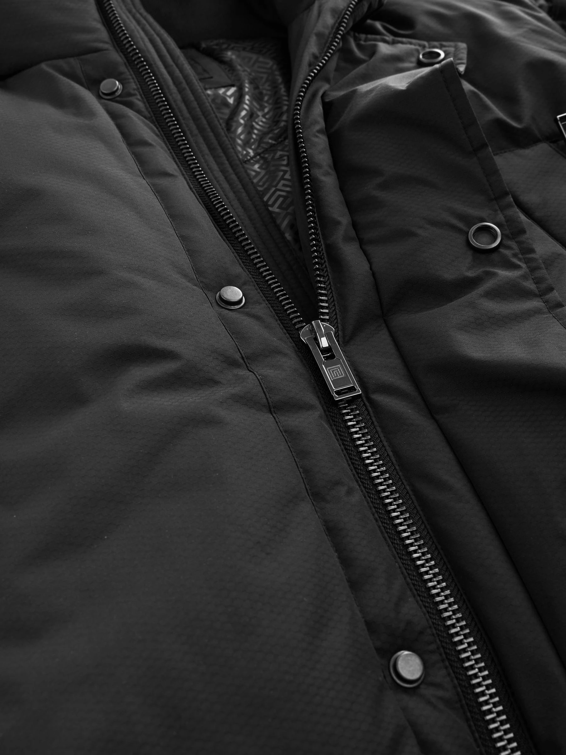 Zwart - Textured Premium Parka Jacket