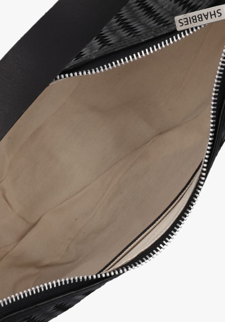 SHABBIES zwarte shabbies schoudertas platanino herringbone