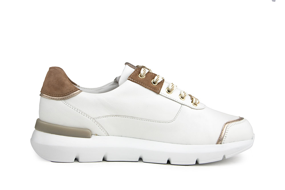 Hassia Sneaker Weiss Cappuccino Bordeaux