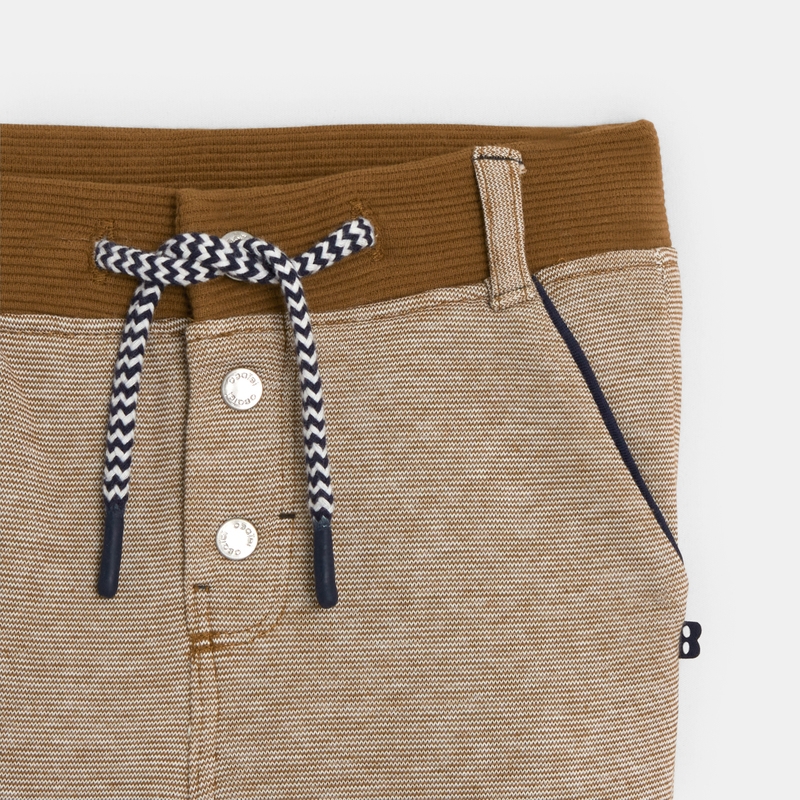 Pantalon molleton maille fantaisie marron bébé garçon