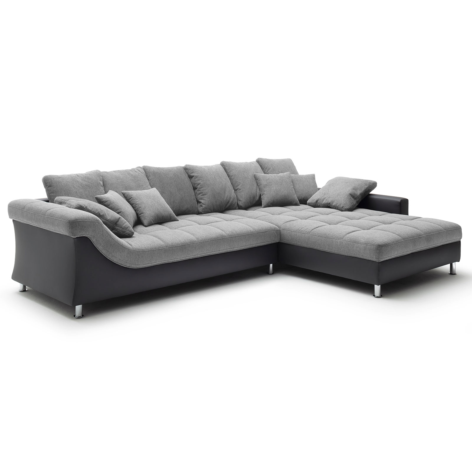Ecksofa - grau-anthrazit - beidseitig montierbar