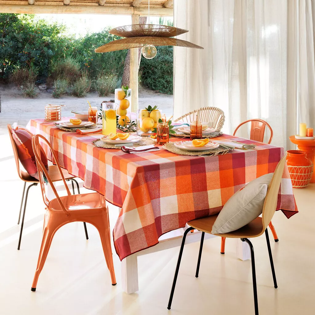 Nappe rectangulaire coton (150 x 250 cm) Madras Multicolore