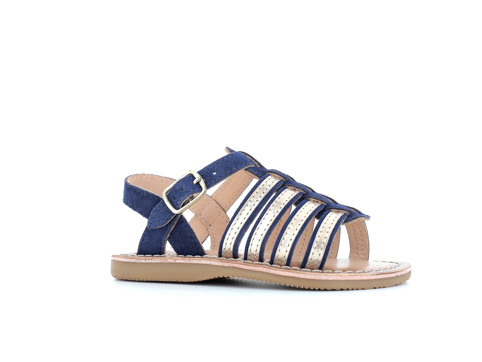 Bopy-FRANGINE Cuir Bleu or