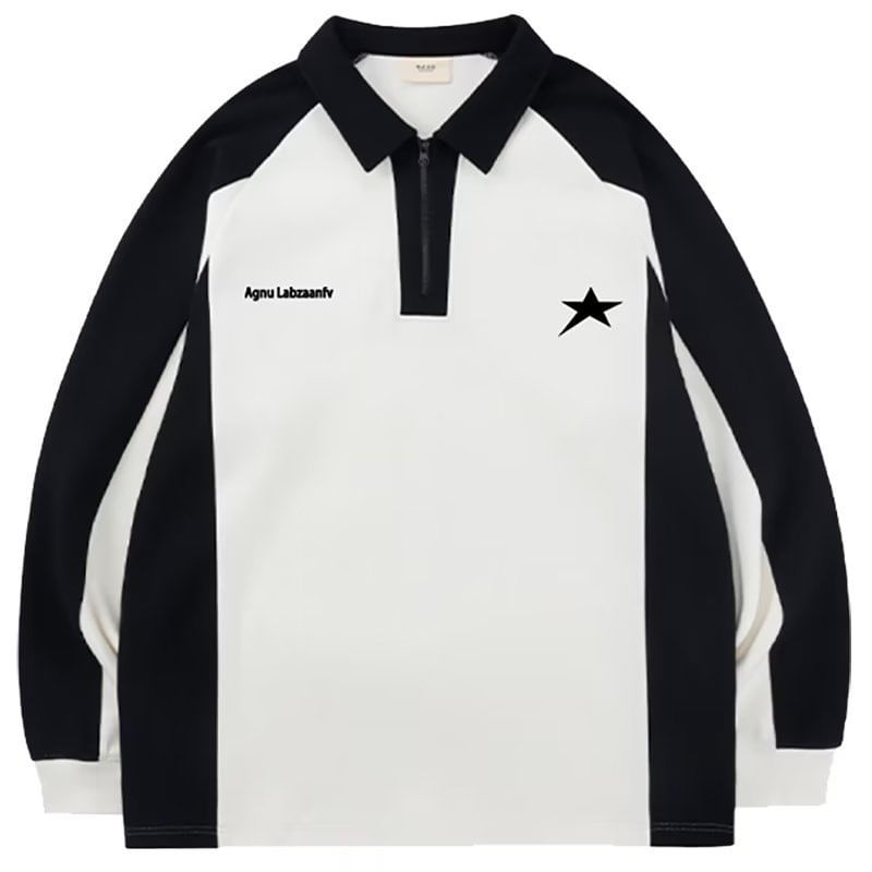 Lingaris - Sweatshirt met halve rits en twee kleuren
