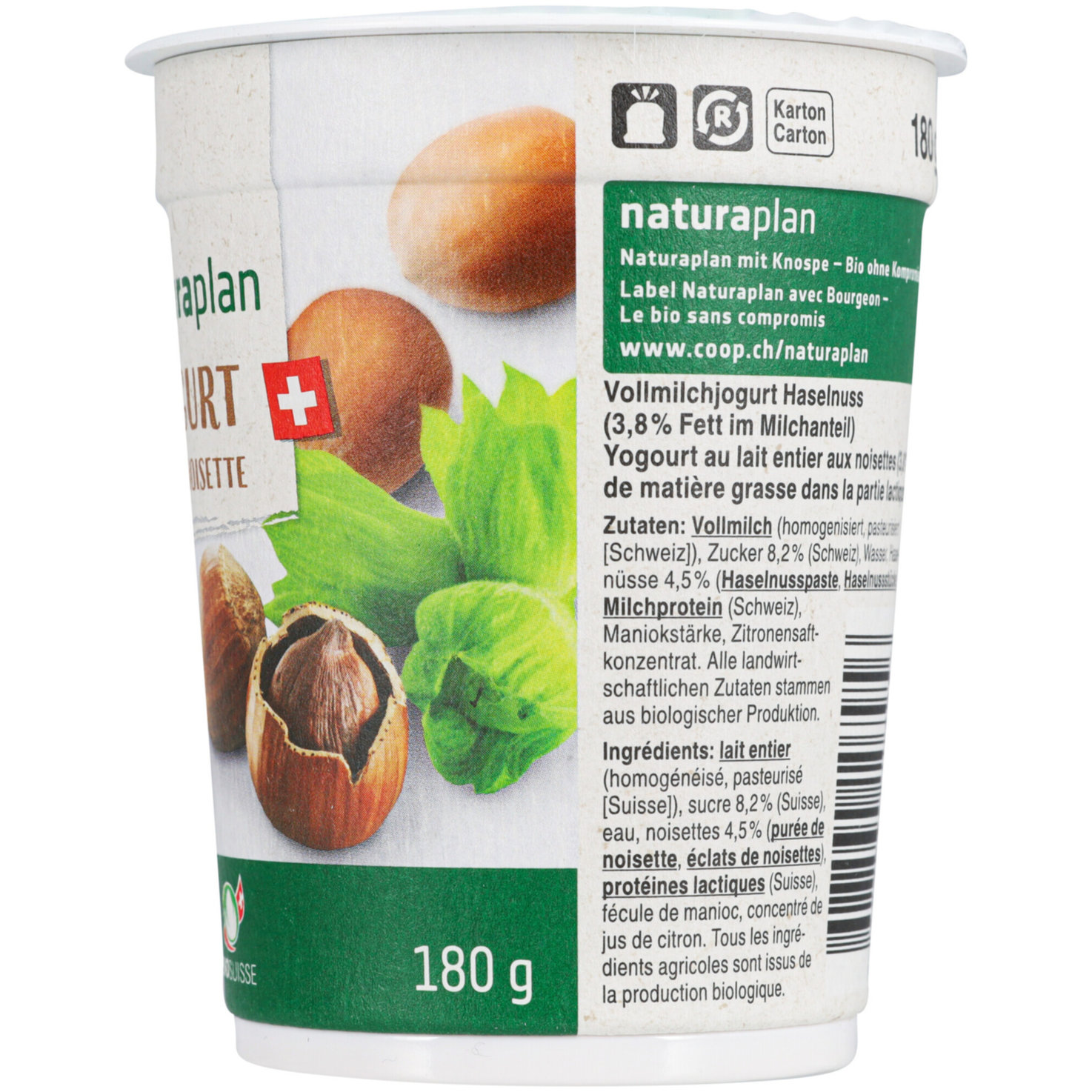 Naturaplan Bio Joghurt Haselnuss 2x180g