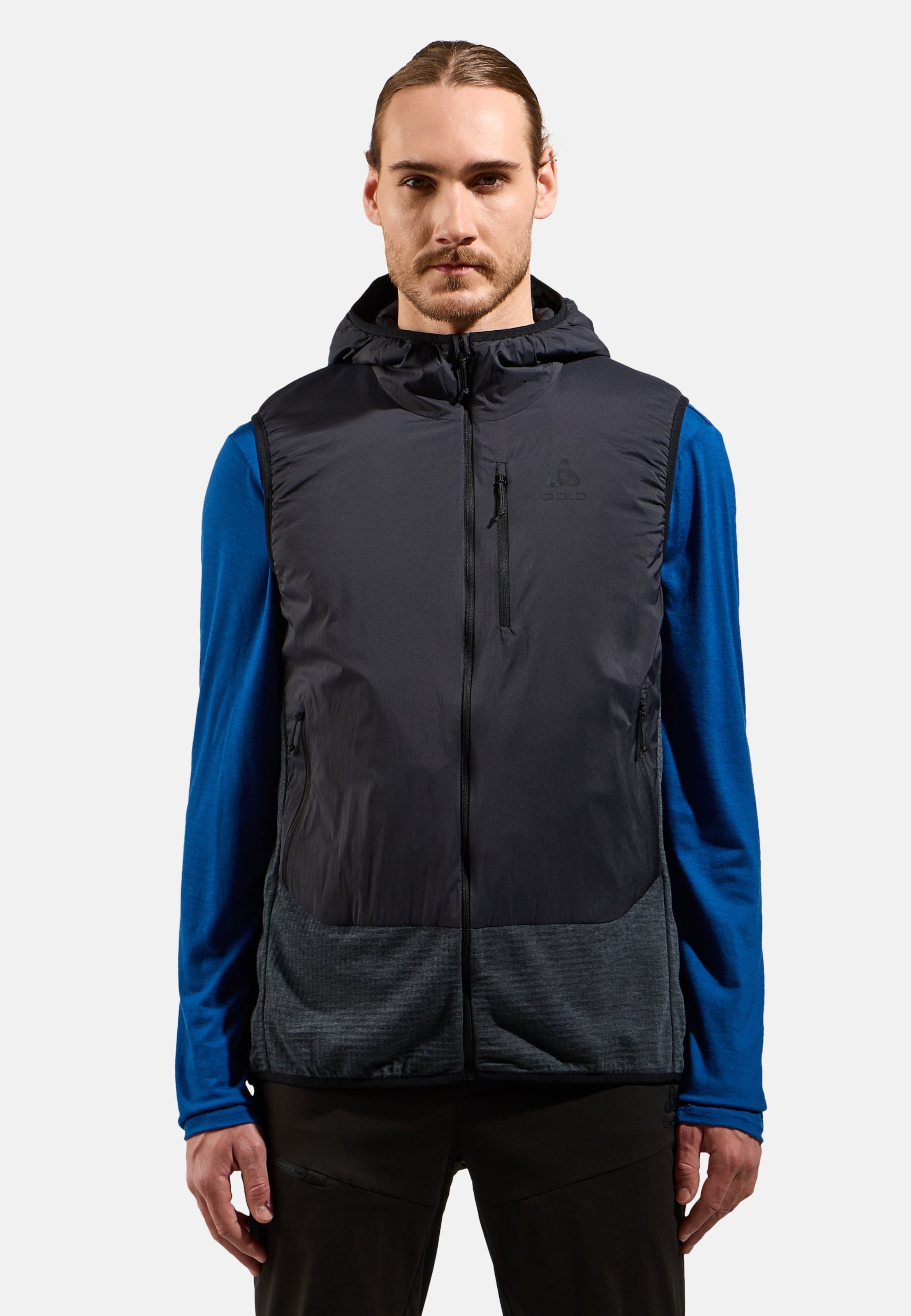 Isolierte Ascent Hybridweste mit Wolle in black