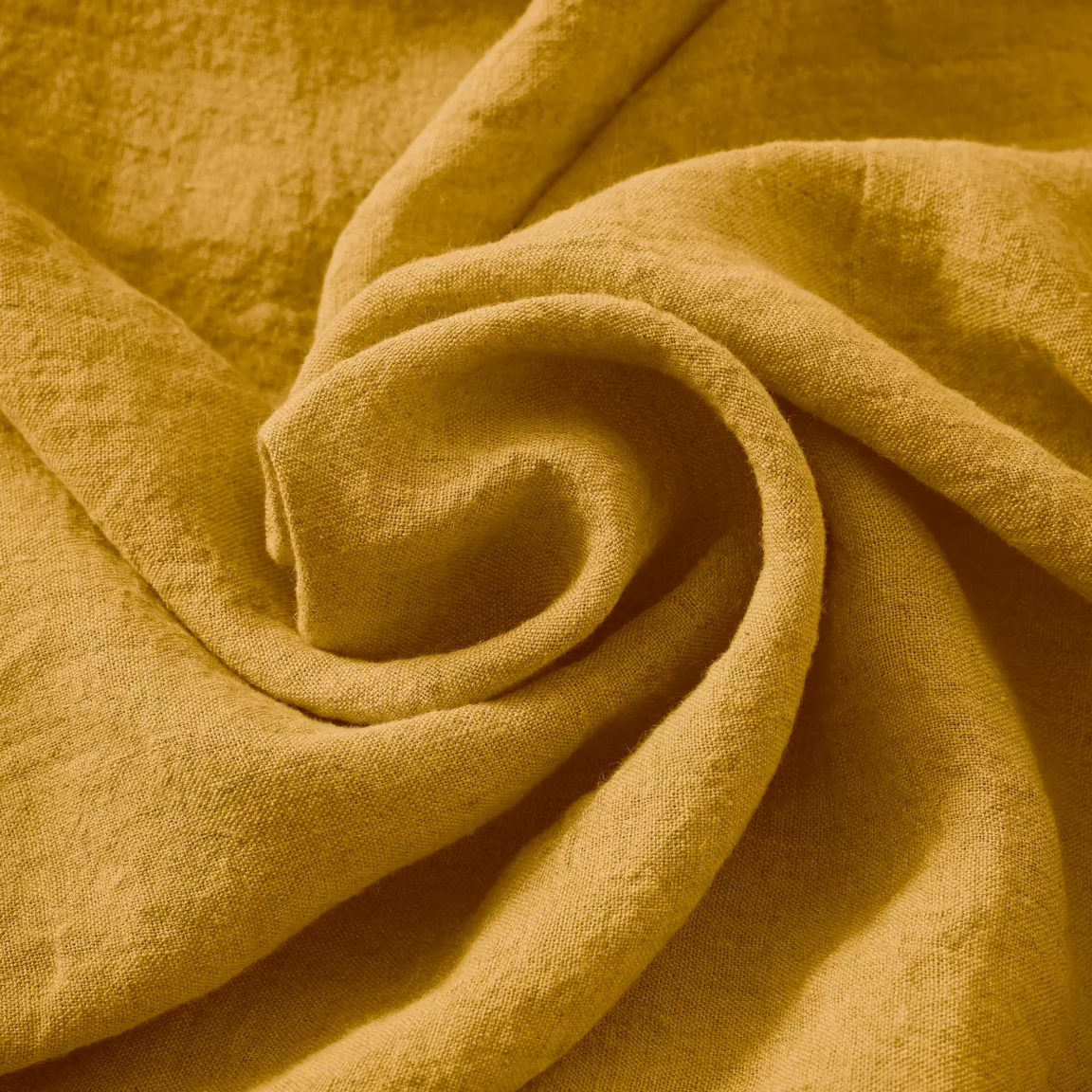 Coussin carré lin lavé (45 cm) Louise Jaune moutarde