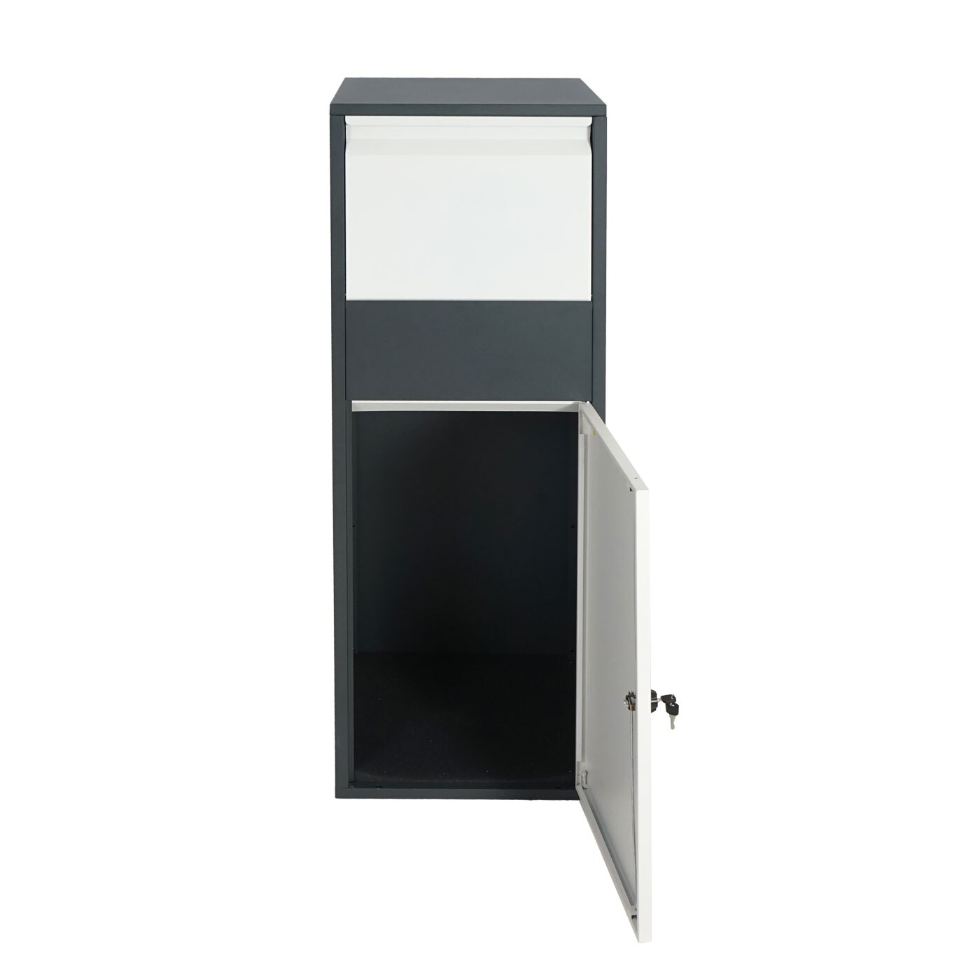 Paketkasten MCW-G80, Paketbox Standbriefkasten Paketbriefkasten Größe XL ~ verzinkt anthrazit-weiß