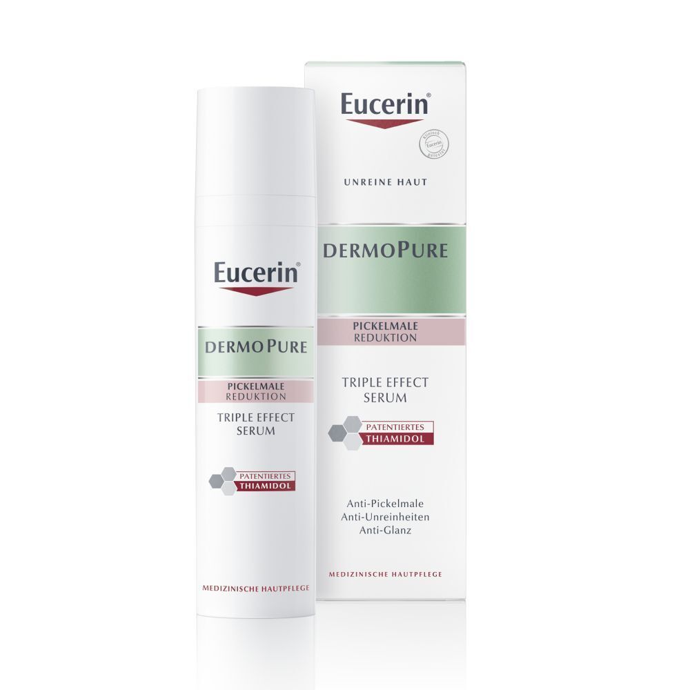 Eucerin® DermoPure Triple Effect Serum – Gesichtsserum gegen unreine Haut, Pickelmale und glänzende Haut, nicht komedogen